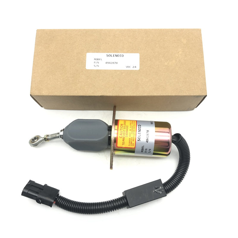 24V 4942878 Fuel shutoff solenoid fits for Cummins C8.3L 6C 6CT 6CTA 6CTAA(C220/C245)