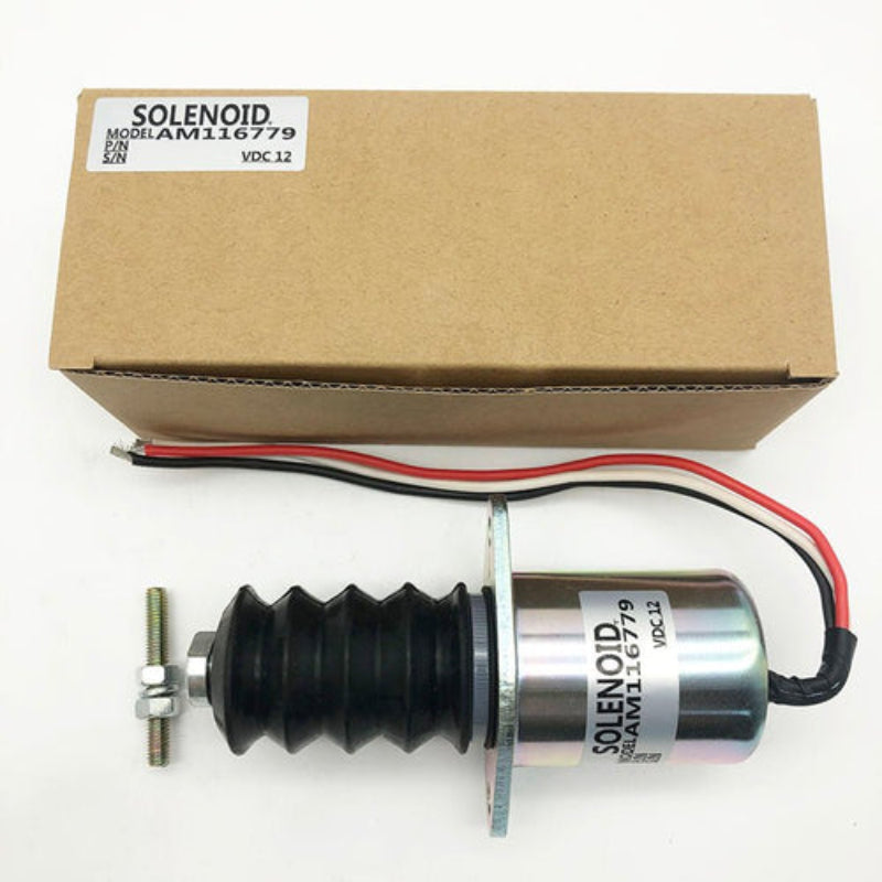 Diselmart  AM116779 Fuel Shut-off Solenoid with 3-Wire Connector fits for John Deere F1145 Mower
