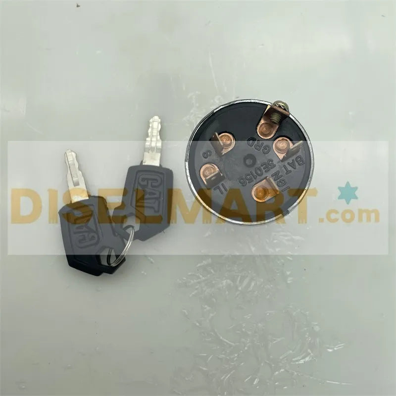 Diselmart Ignition Starter Switch 163-2660 CA1632660 163-2660 with 2 Keys for Caterpillar CAT Engine 3054 Backhoe Loader 416C 426C 428C 436C 438C